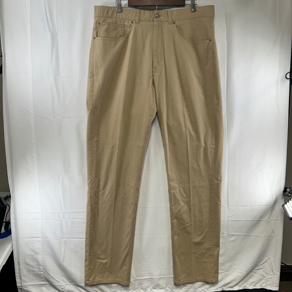 Peter Millar 5-Pocket Pants Mens 40L Khaki Pima Cotton Straight Leg